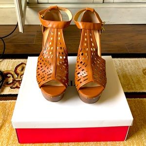 JustFab- Cognac, Platform Heels